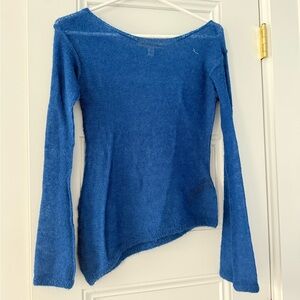 urban outfitters blue sheer long sleeve top